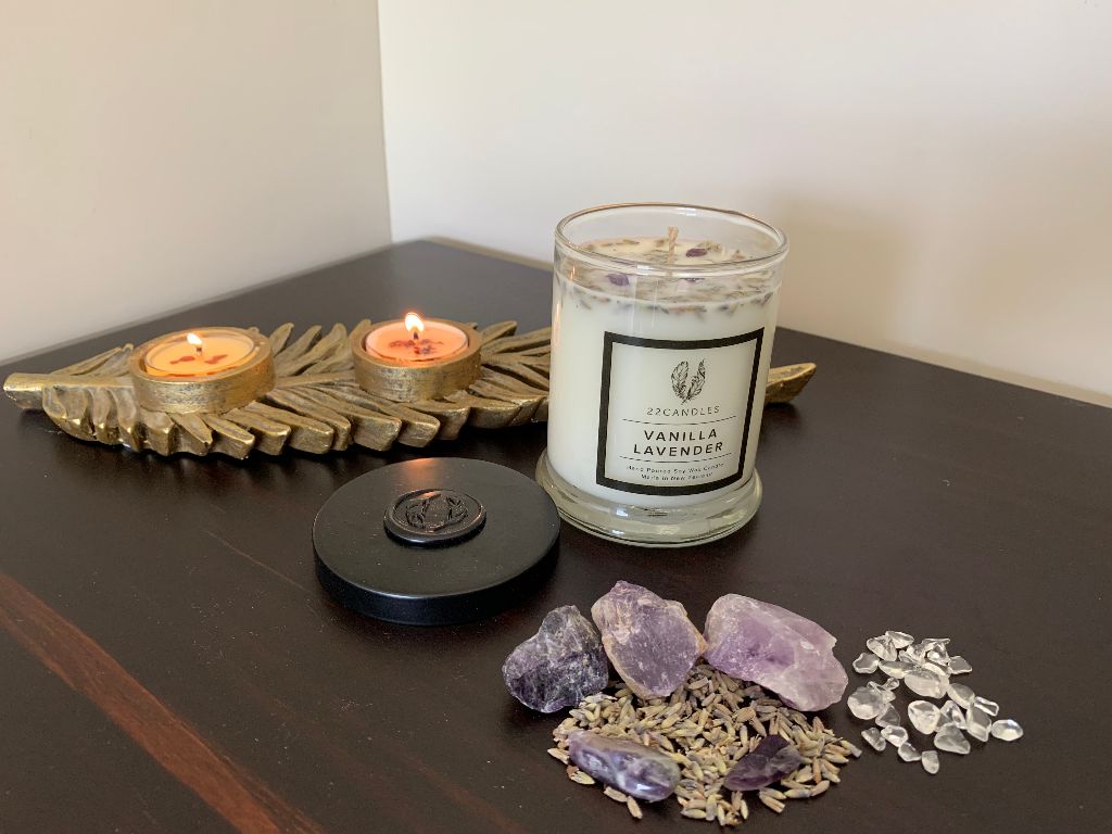 Vanilla Lavender Natural Soy Candle Medium 220g